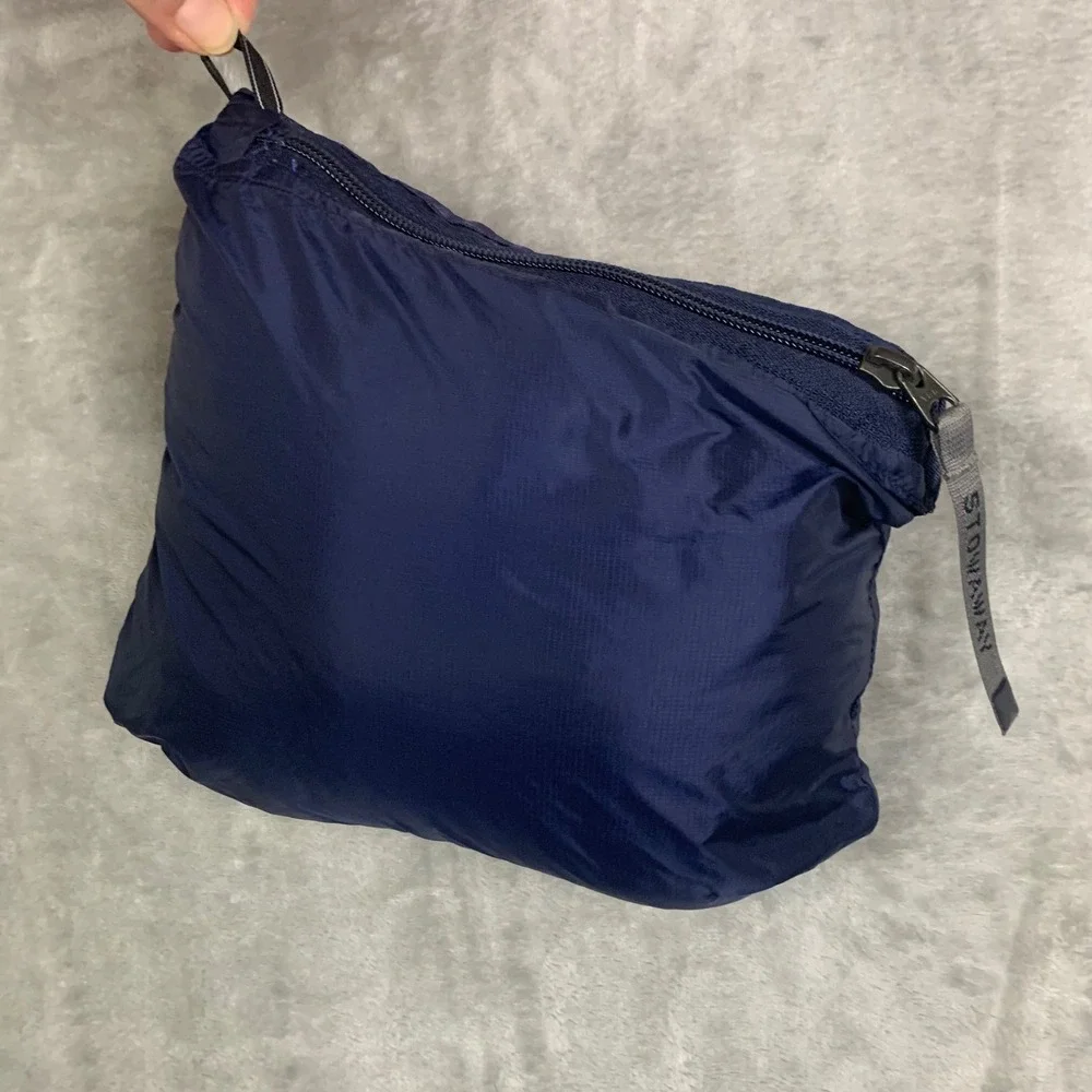 LL Bean Primaloft Packaway Vest Mens XL Tall Quilted Blue Full Zip Outdoor Hike‎